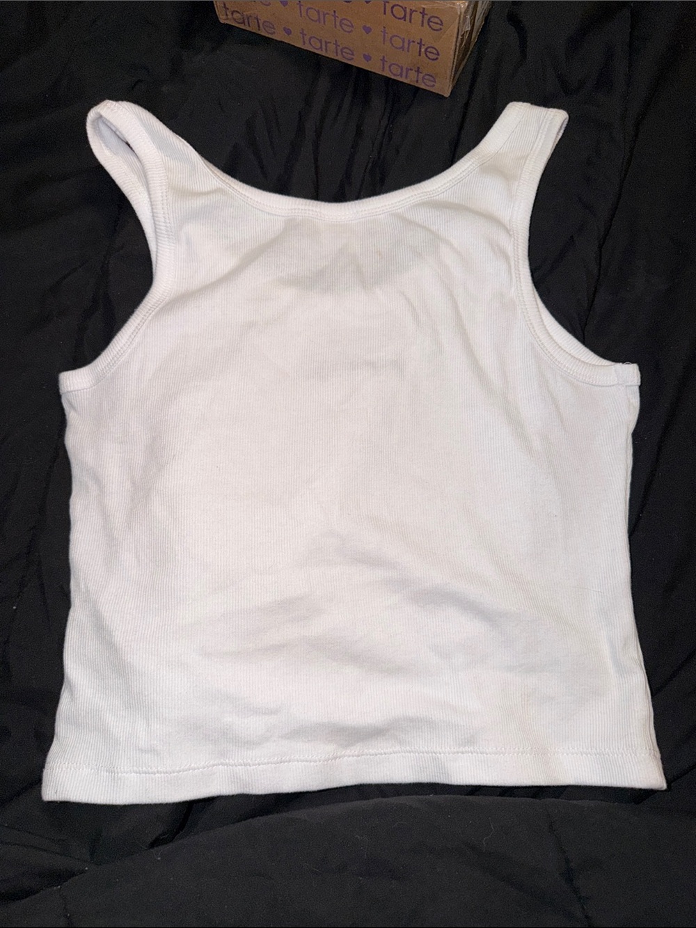 No Boundaries White Ribbed Tank with Script Embroidery - Picture 4 of 4